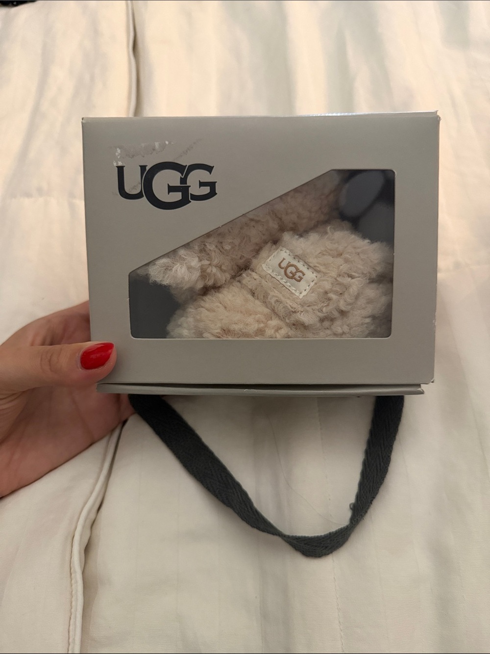 Baby UGG Plush Shearling Slide Slippers - Off-White - Picture 2 of 2